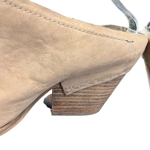 Dolce Vita Womens Open Toe Chunky Heel Mules Booties Slip On Shoes Beige sz 10 - Picture 4 of 16